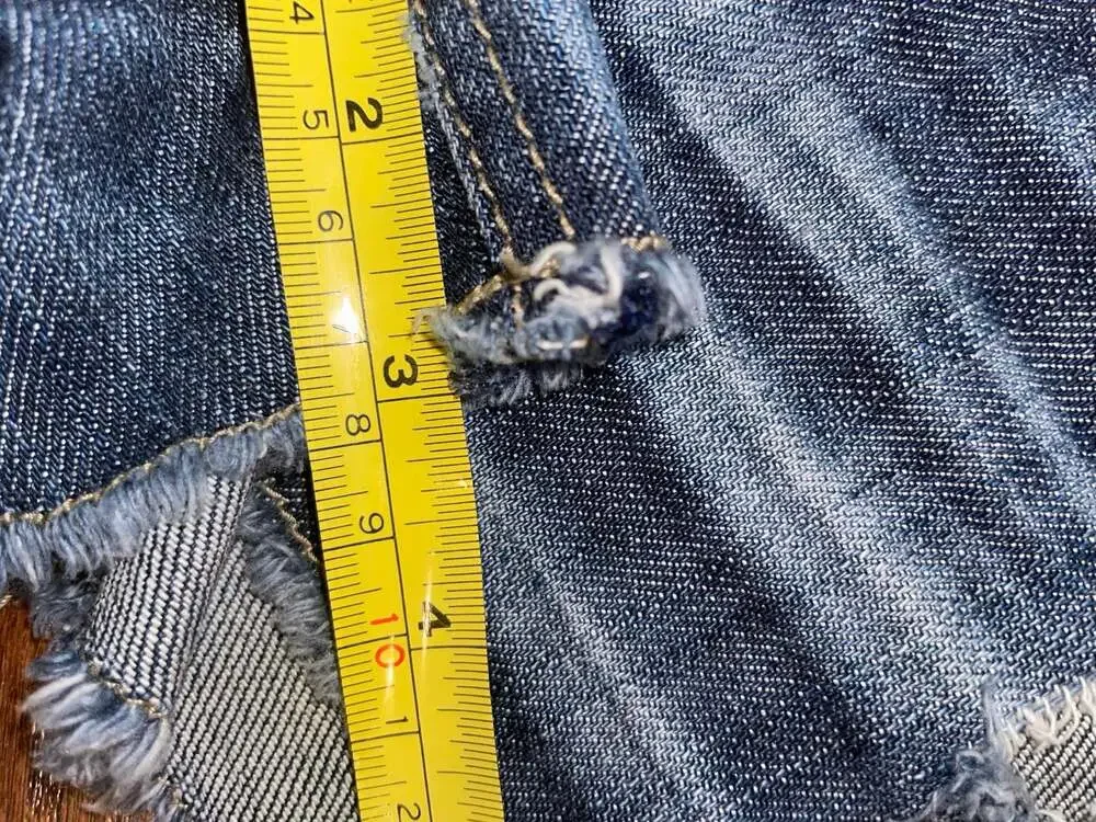 Blue Asphalt Y2K Low Rise Denim Women’s Small Distressed Dark Wash Micro‎ Shorts